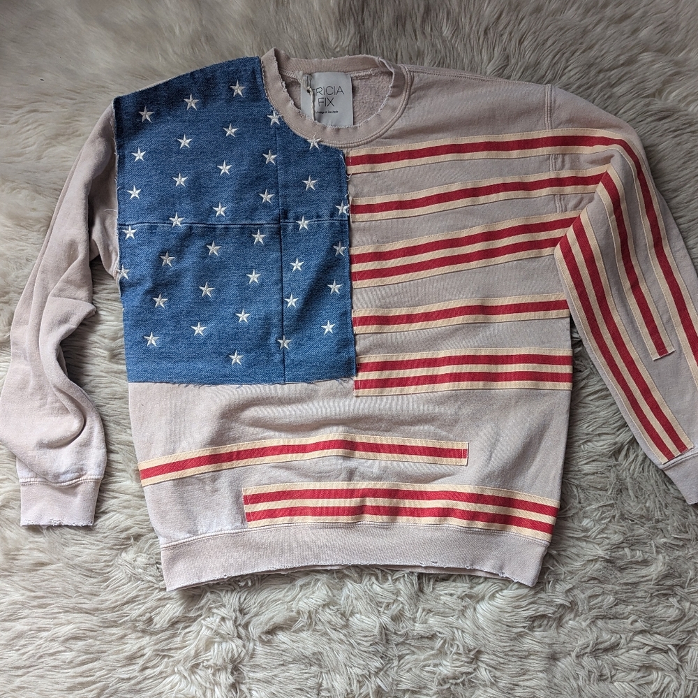 NWT Free People X Tricia Fix Stripes And Stars Pullover - Picture 4 of 15